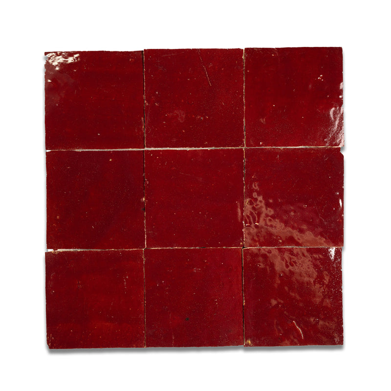 Paprika Red Zellige Tile - 4x4 Square