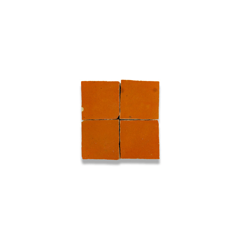 Persimmon Orange Zellige Tile - 2x2 Mosaic