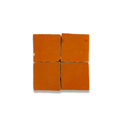 Persimmon Orange Zellige Tile - 2x2 Mosaic