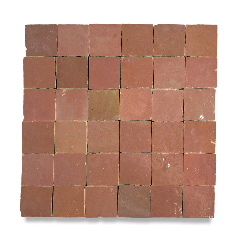 Tajine Red Zellige Tile - 2x2 Mosaic