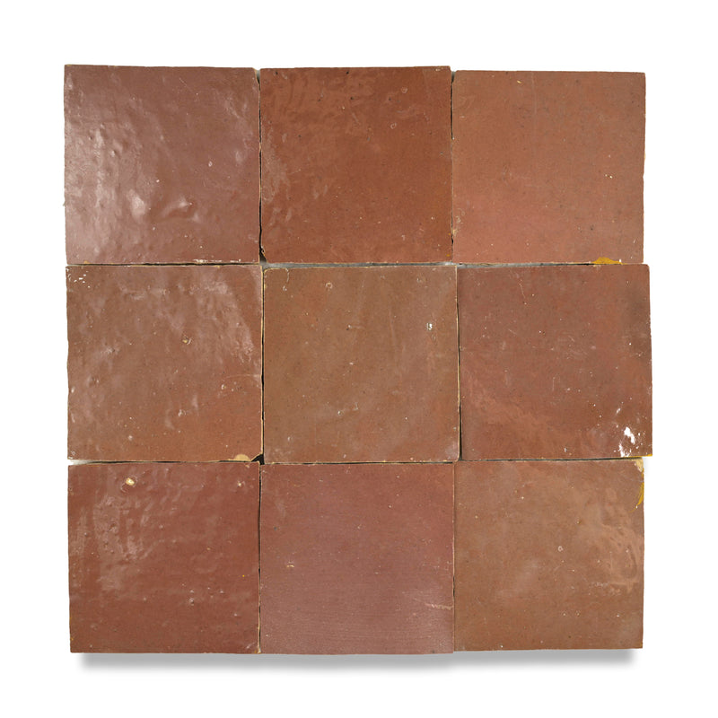 Tajine Red Zellige Tile - 4x4 Square