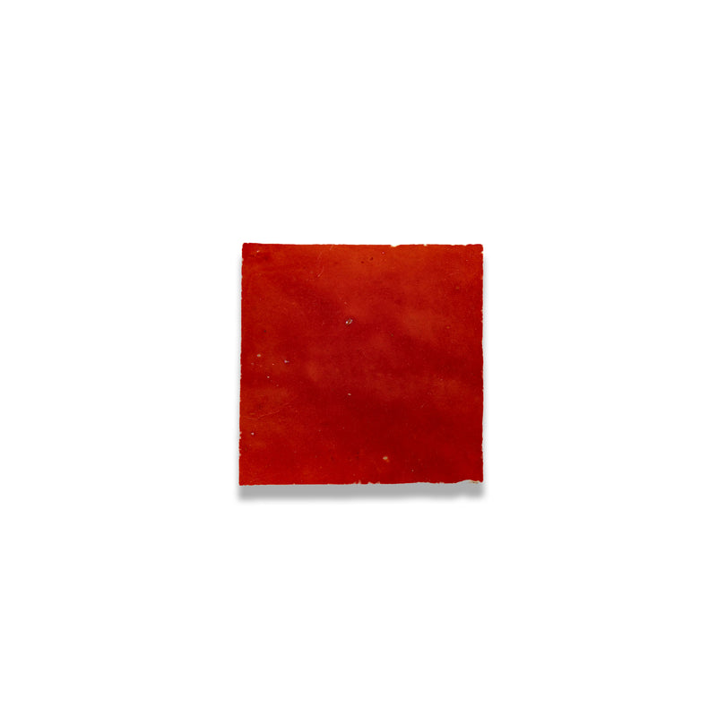 Hibiscus Red Zellige Tile - 4x4 Square