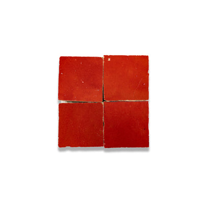 Hibiscus Red Zellige Tile - 2x2 Mosaic