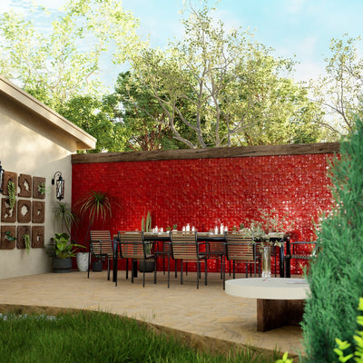 Hibiscus Red Zellige Tile - 2x2 Mosaic