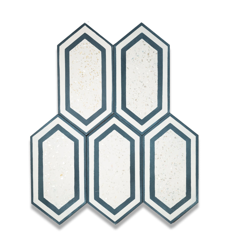 Tiffany Series | Mother of Pearl Terrazzo Hexagon Cement Tile