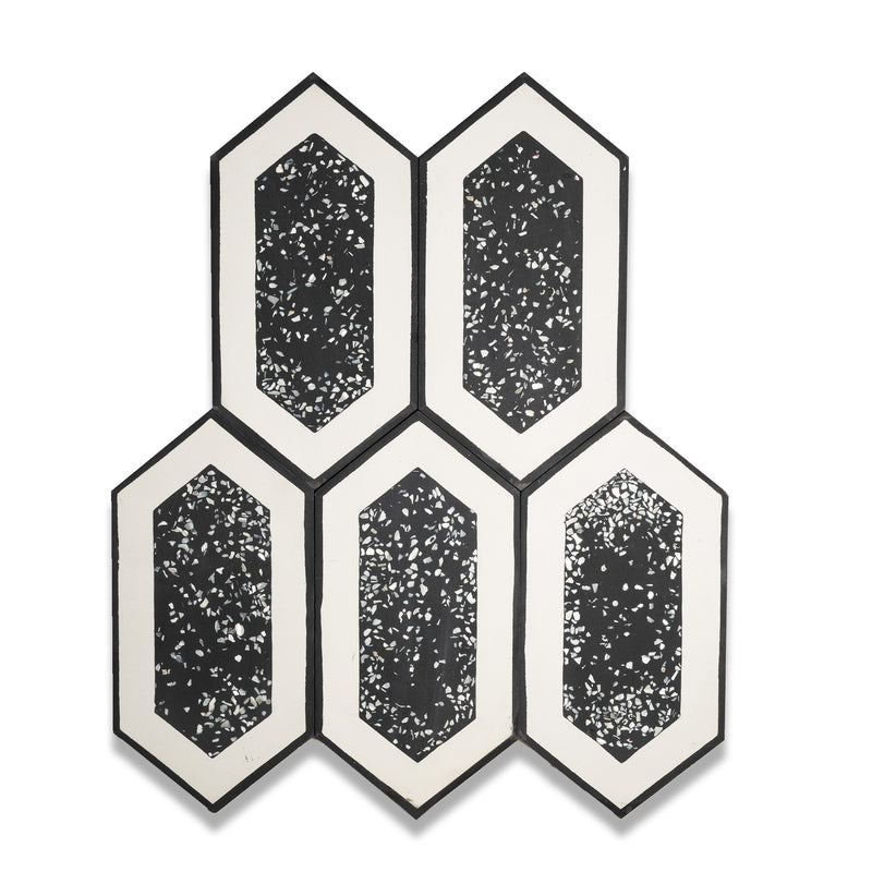 Tiffany Series | Mother of Pearl Terrazzo Hexagon Cement Tile