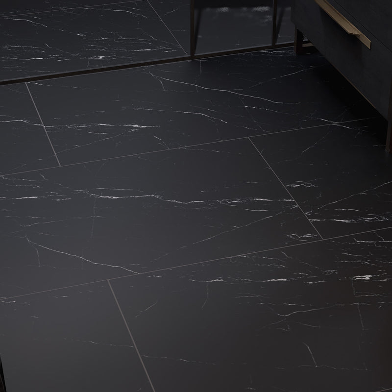 Vesuvio Black 24"x48" Porcelain Tile 3/8"
