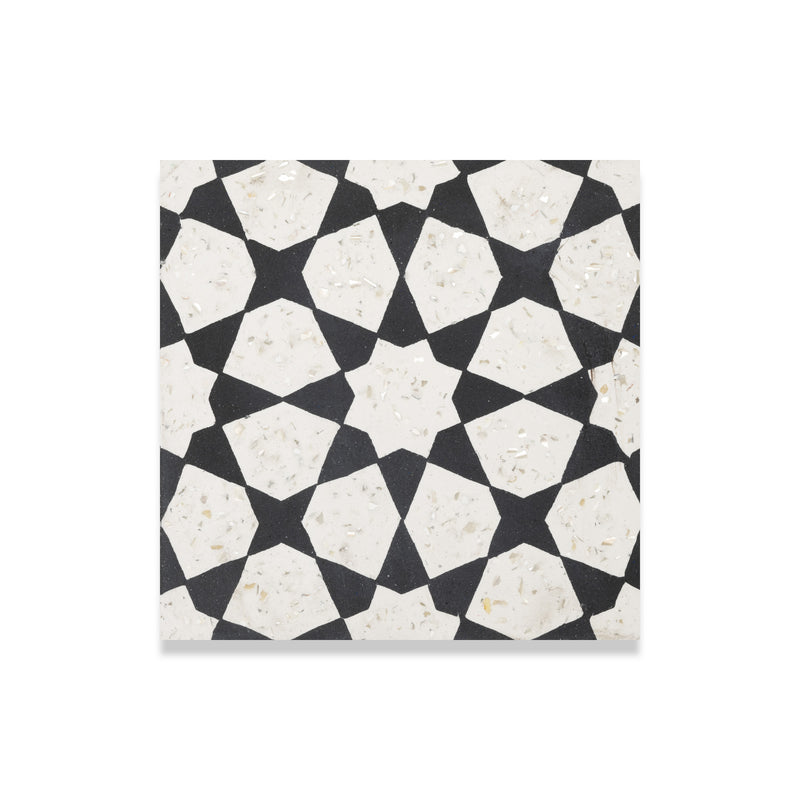 Spark 50 Mother of Pearl Terrazzo Tile: 6” x 6”