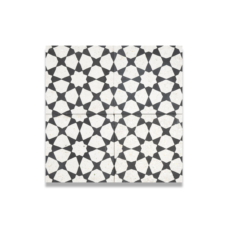 Spark 50 Mother of Pearl Terrazzo Tile: 6” x 6”