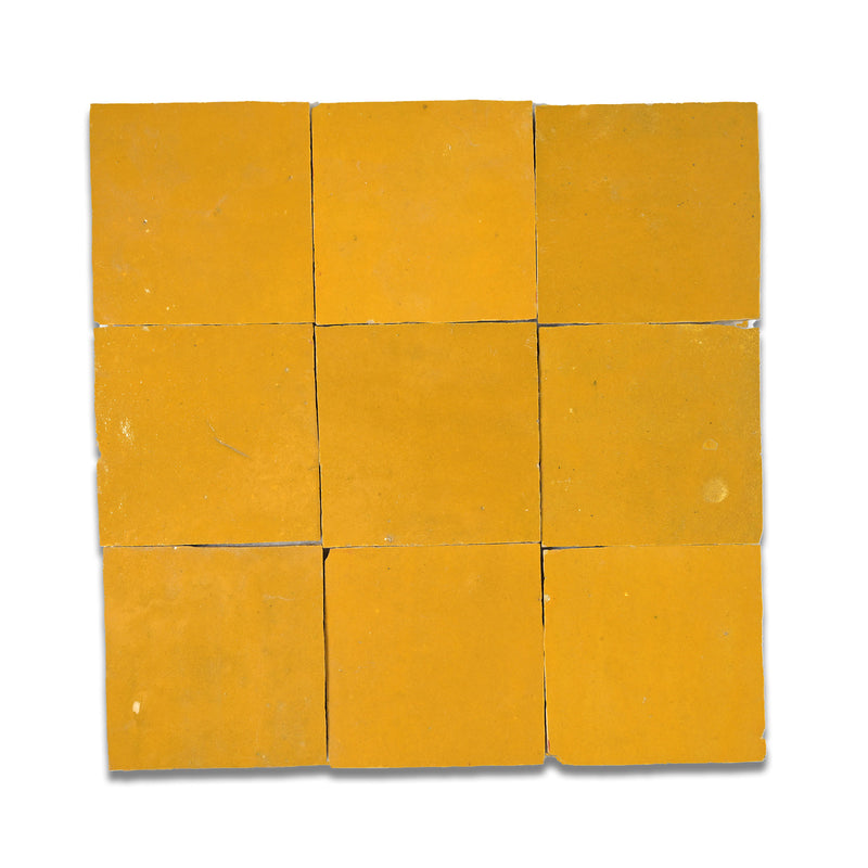 Turmeric Zellige Tile - 4x4 Square