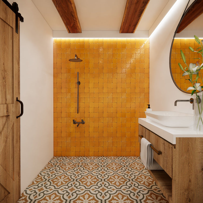 Turmeric Zellige Tile - 4x4 Square