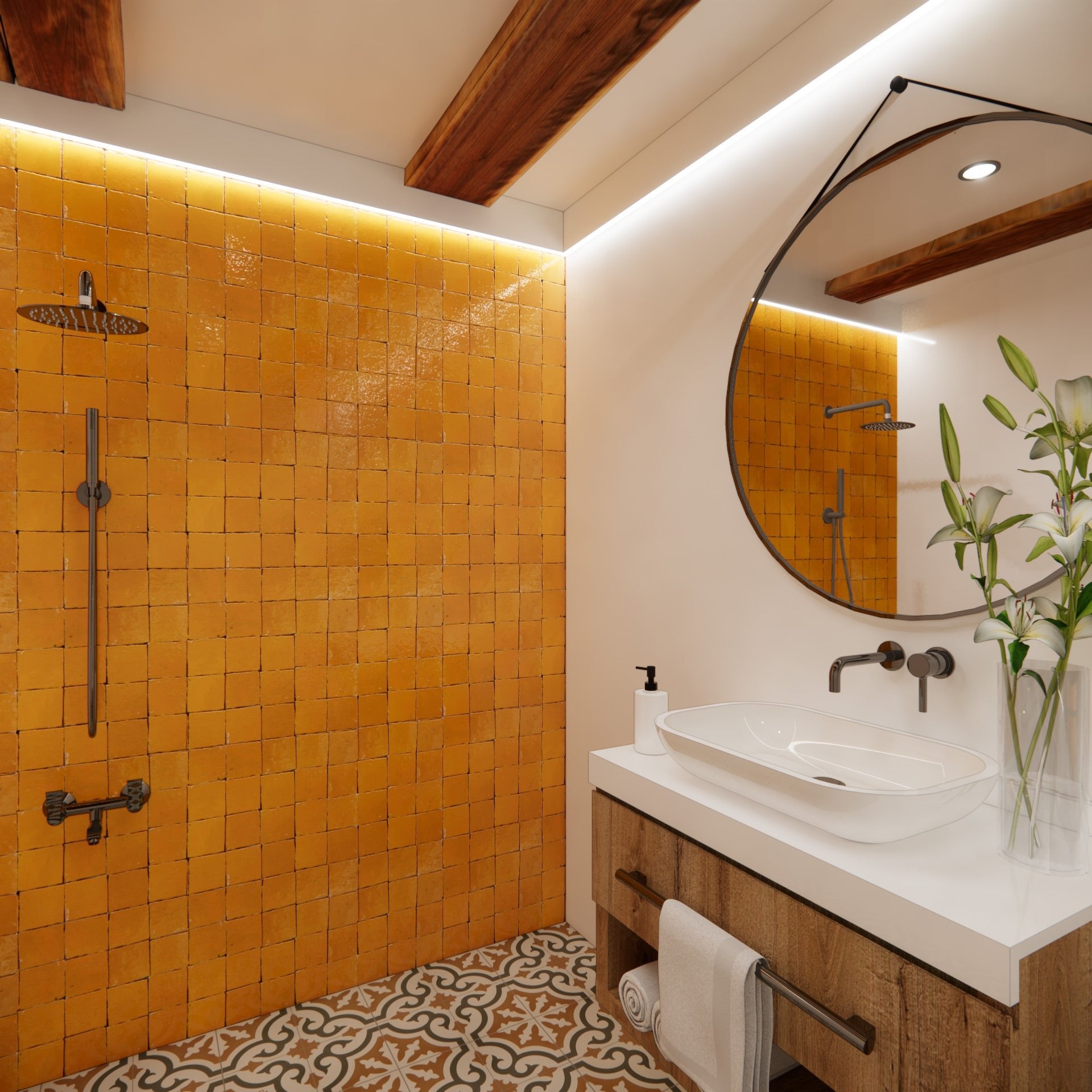 Zellige Tile: Turmeric 4x4 Square for Warm, Bold Style – LiLi Tile