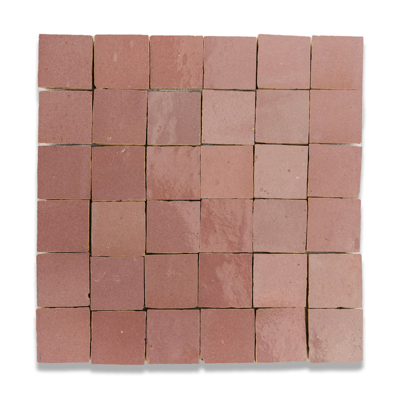 Rabat Rose Zellige Tile - 2x2 Mosaic