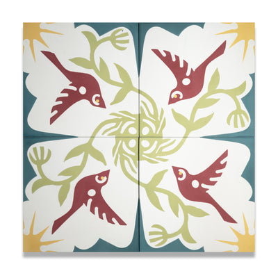 Birds Cement Tile x Adam Trest