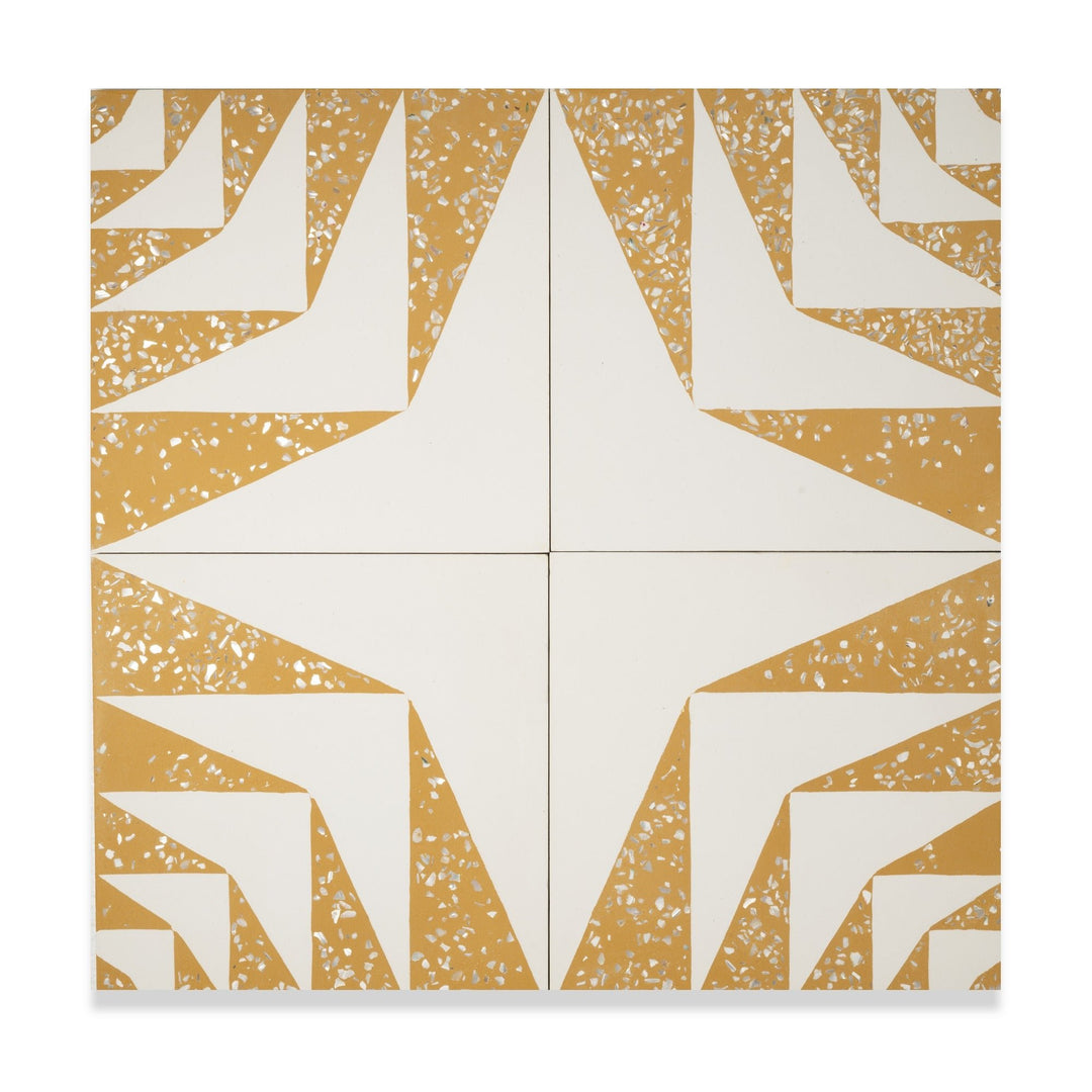 Raffia 8x8 Mother of Pearl Terrazzo Cement Tile:Unique Style