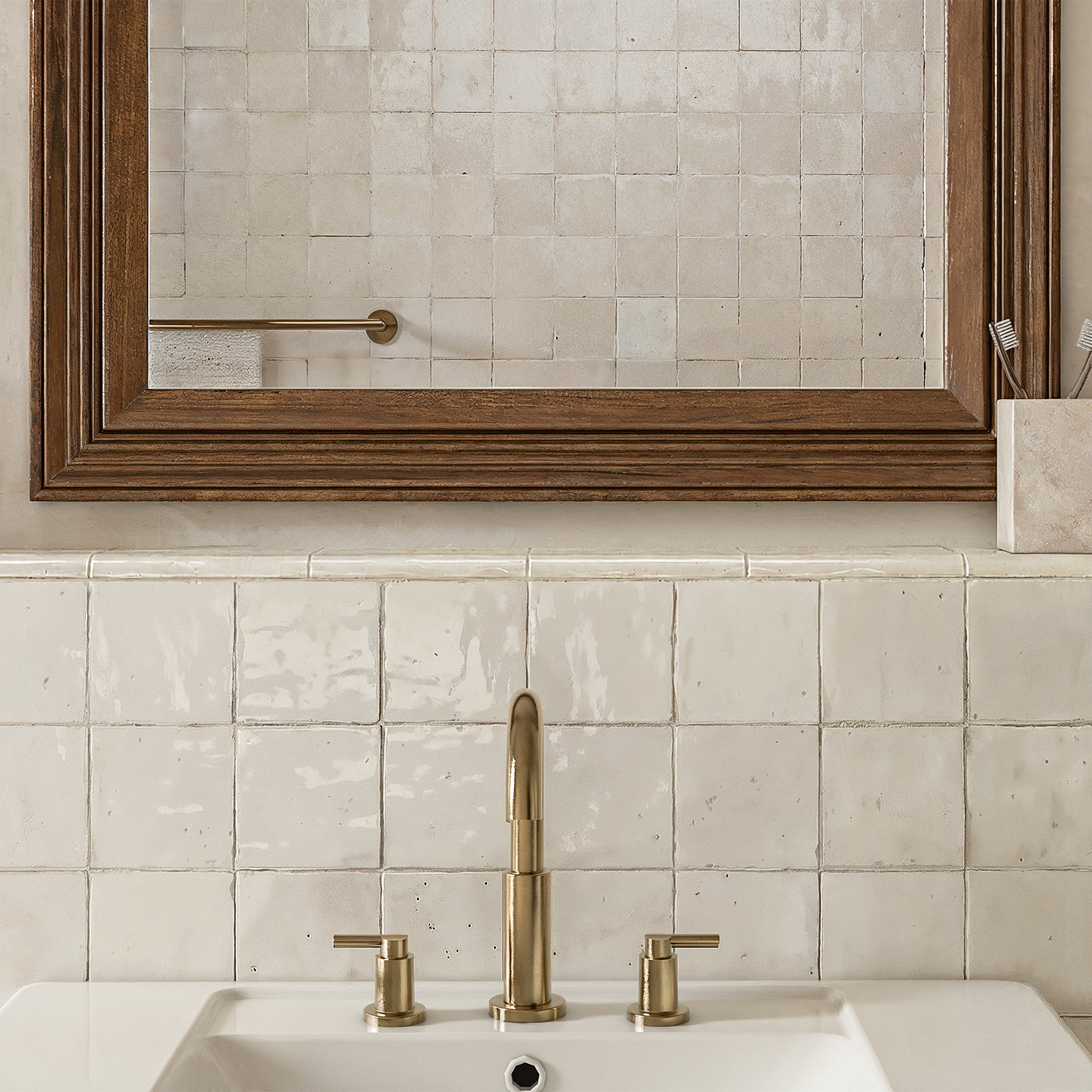 Zellige Tiles: Soft White 4x4 Square for Elegant Spaces – LiLi Tile