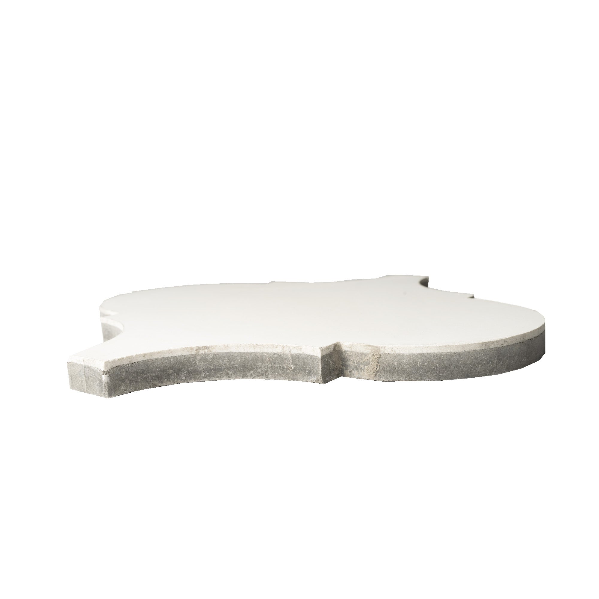 Arabesque Cement Tile 8x8 White — side view showing handcrafted thickness