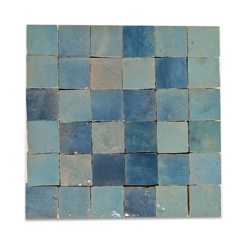 Denim Blue Zellige Tile - 2x2 Mosaic