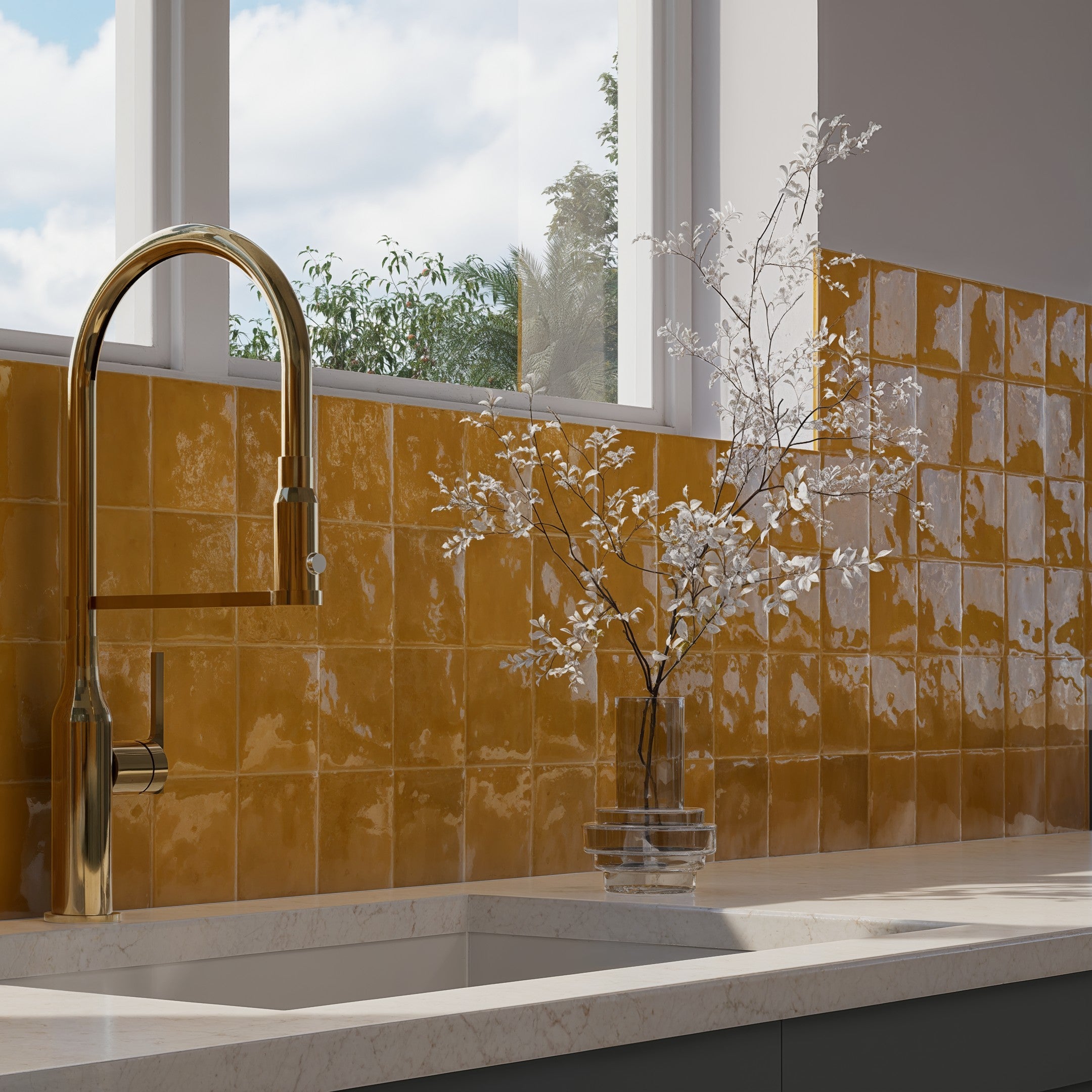 Zellige Tile: Turmeric 4x4 Square for Warm, Bold Style – LiLi Tile