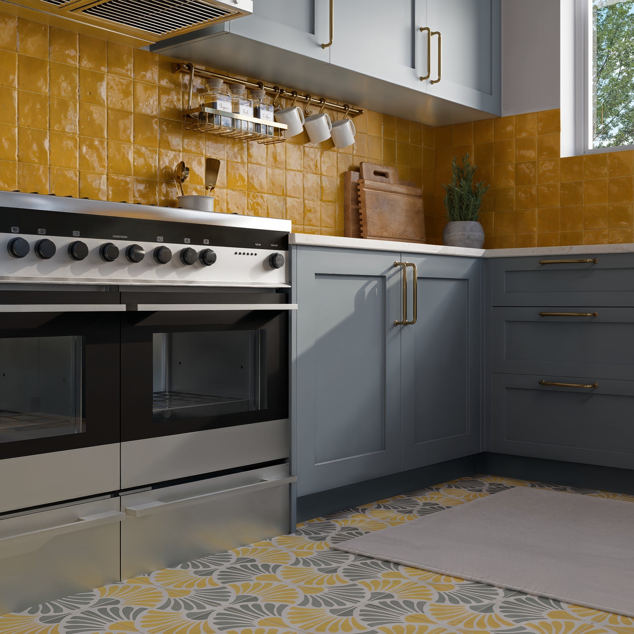 チーク HALU-HALU Zellige Tile: Turmeric 4x4 Square for Warm, Bold Style – LiLi Tile