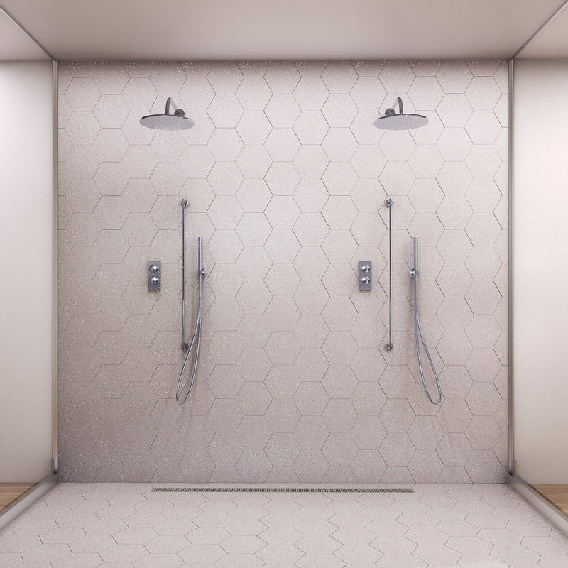 Mother of Pearl Terrazzo 8"x9" Hexagon Floor & Wall Tile