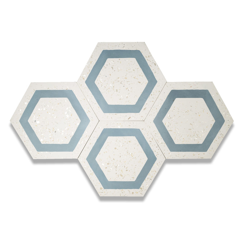 Honeycomb Mother of Pearl Terrazzo Hexagon Tile