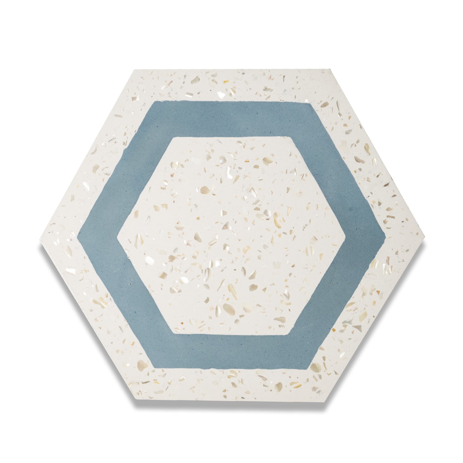 Honeycomb Mother of Pearl Terrazzo 8"x9" Hexagon Floor & Wall Tile