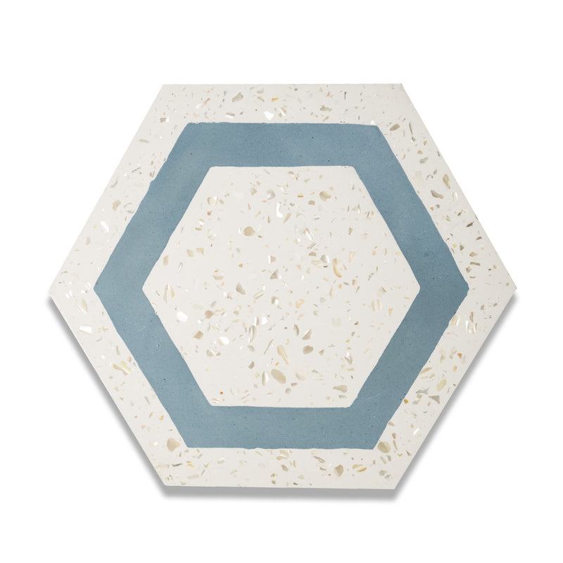 Honeycomb Mother of Pearl Terrazzo Hexagon Tile