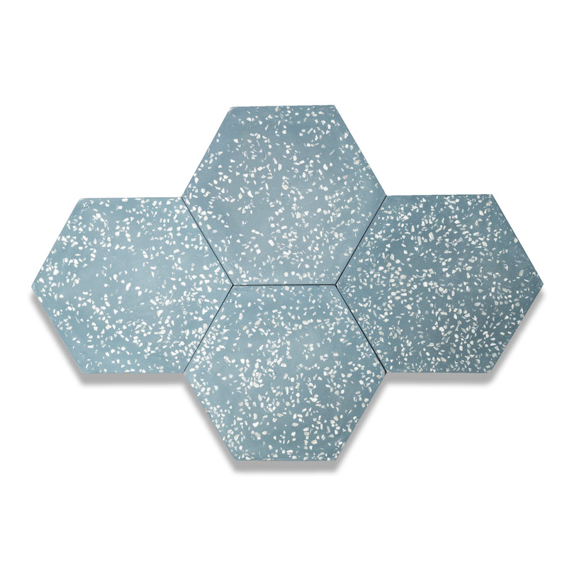 Hexagon Mother of Pearl Terrazzo Cement Tile