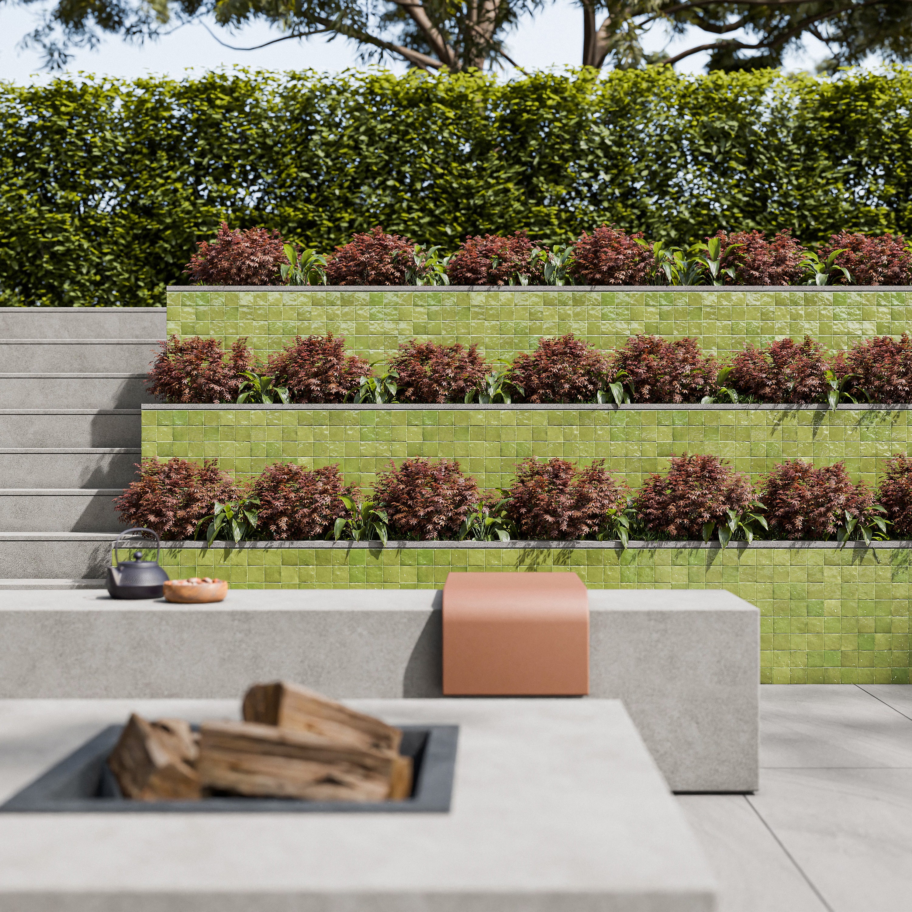 Lime Green Zellige Tile - 2x2 Mosaic – LiLi Tile