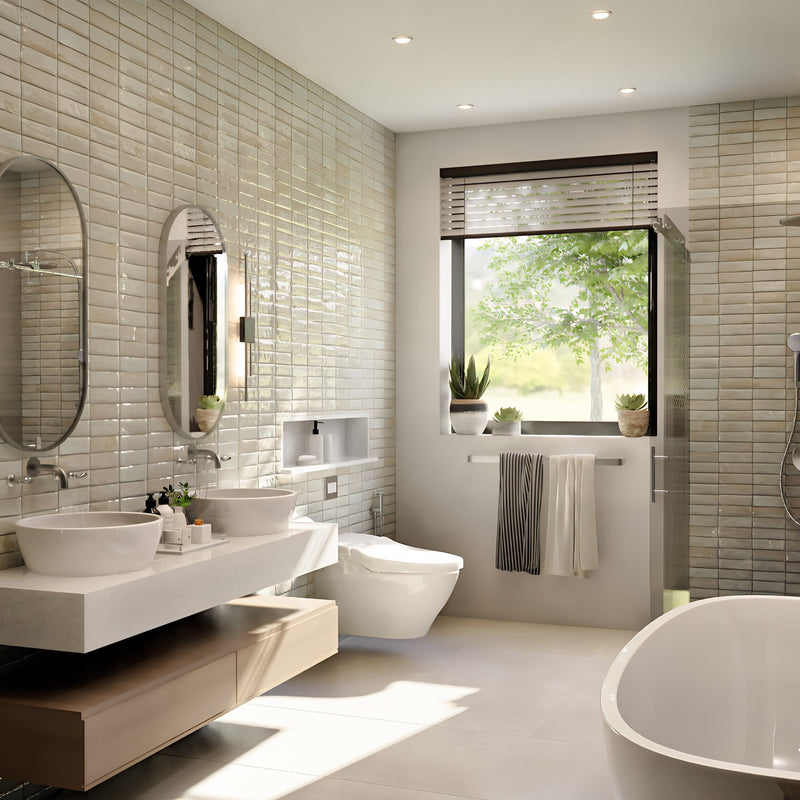 Linen Beige Zellige Tile - 2x6 Bejmat