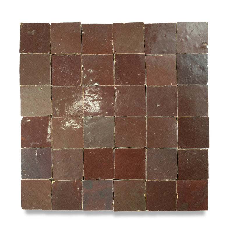 Royal Plum Zellige Tile - 2x2 Mosaic