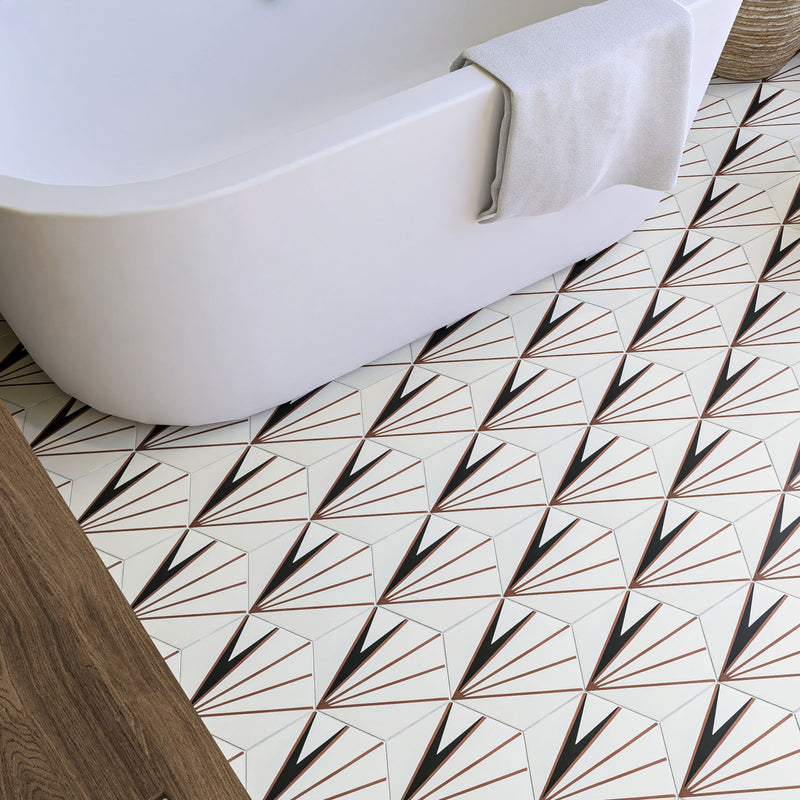 Maggie 8"x9" Hexagon Floor & Wall Tile