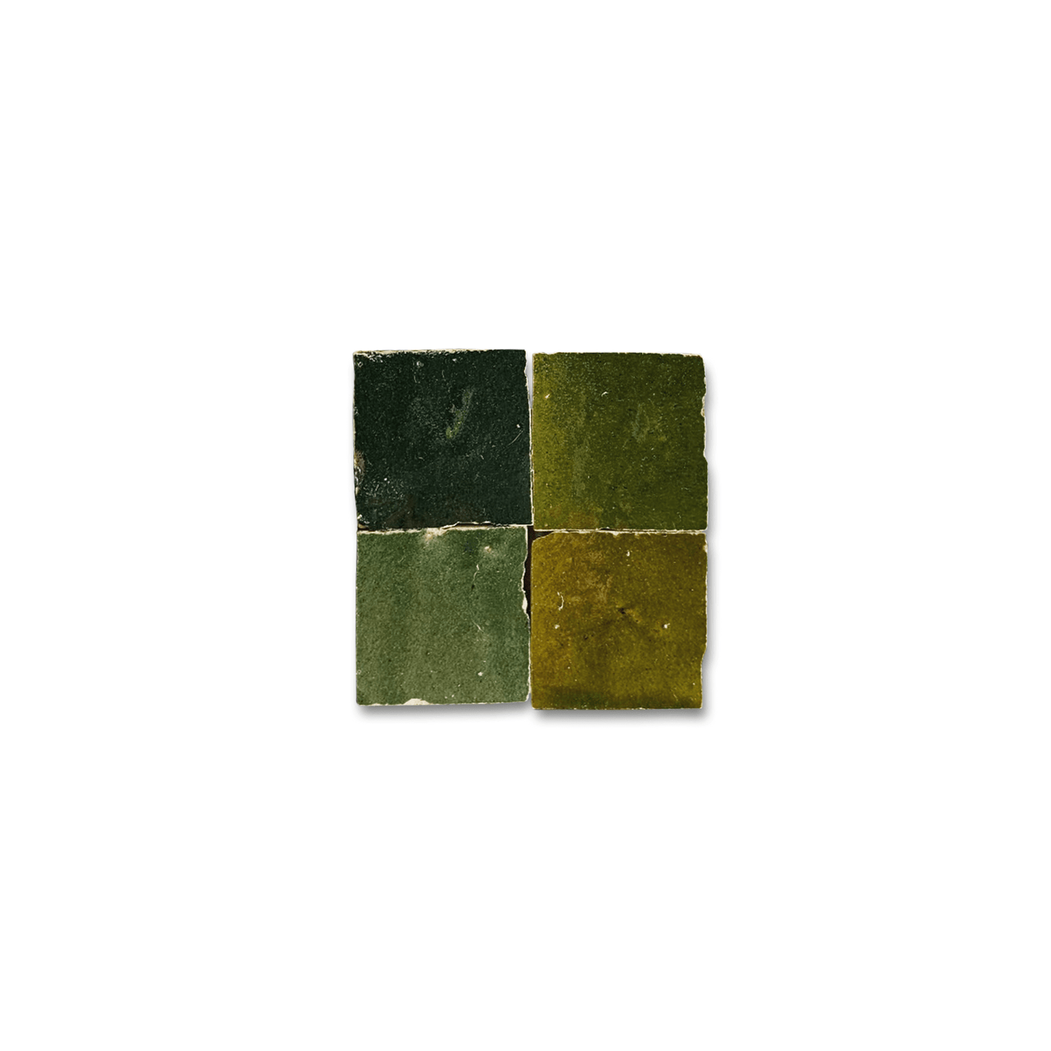 Olive Green Zellige Tile - 2x2 Mosaic