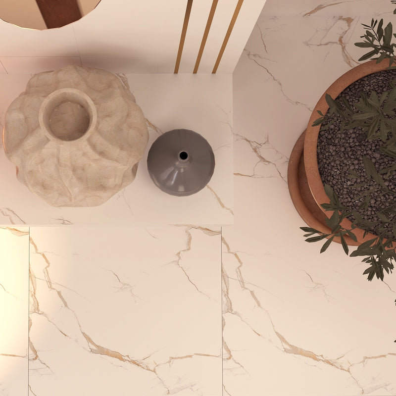 Palazzo White 24"x48" Porcelain Tile 3/8"