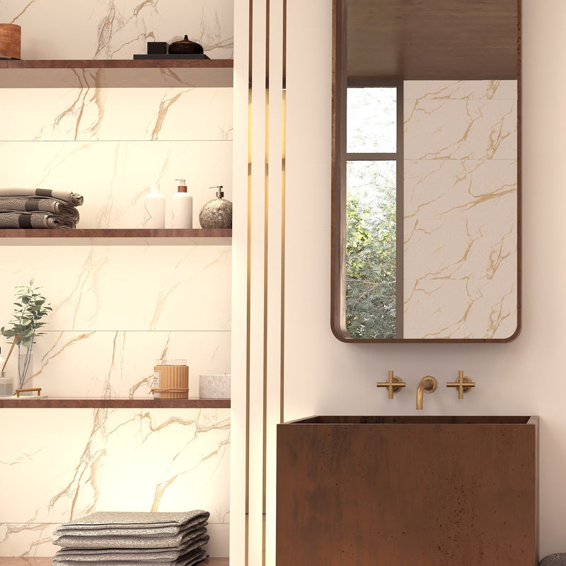 Palazzo White 24"x48" Porcelain Tile 3/8"