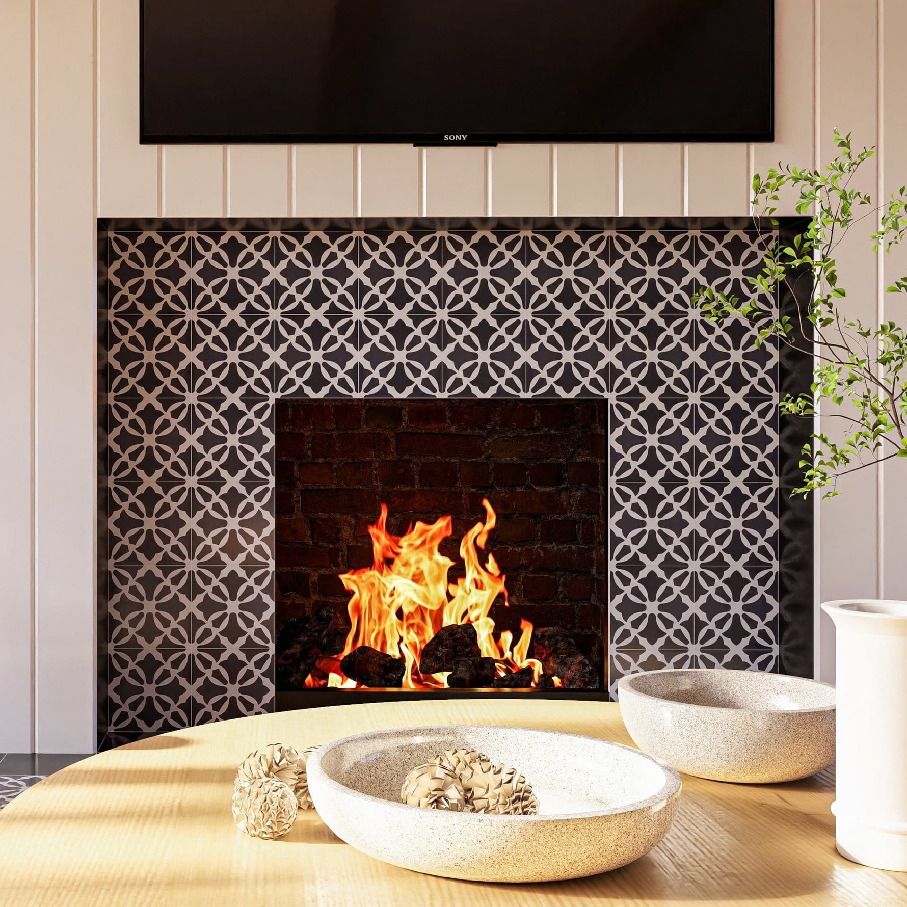 Paris Series: 8” x 8" - LiLi Tile fireplace 
