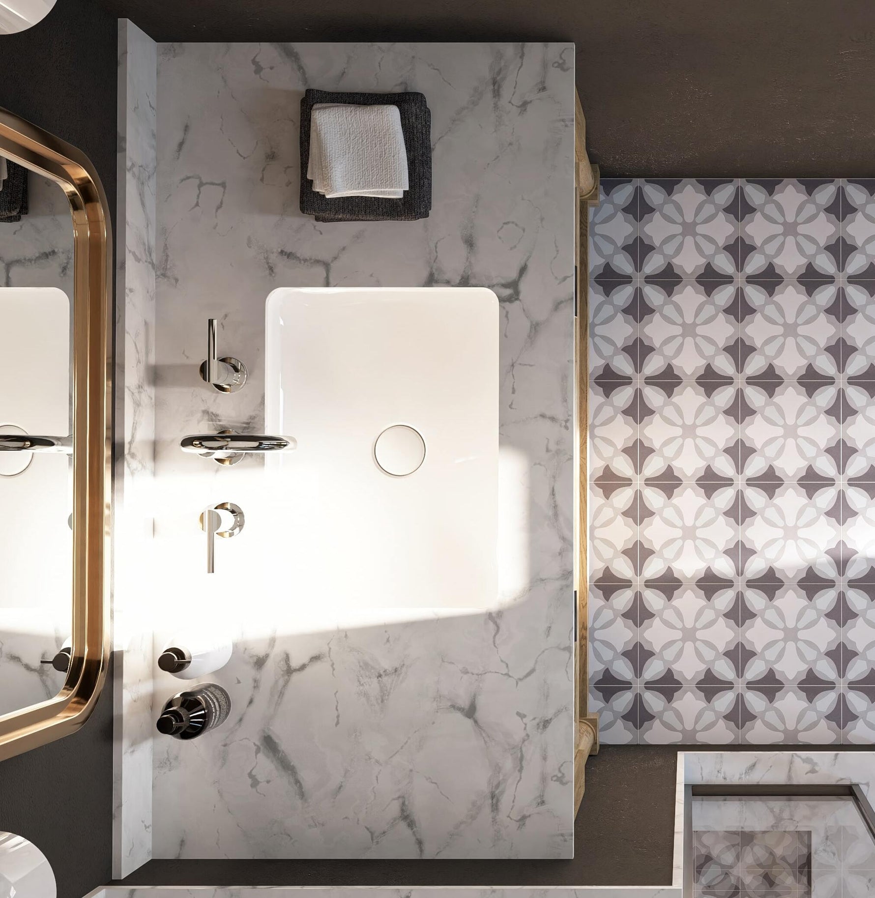 Paris Series: 8” x 8" - LiLi Tile bathroom 