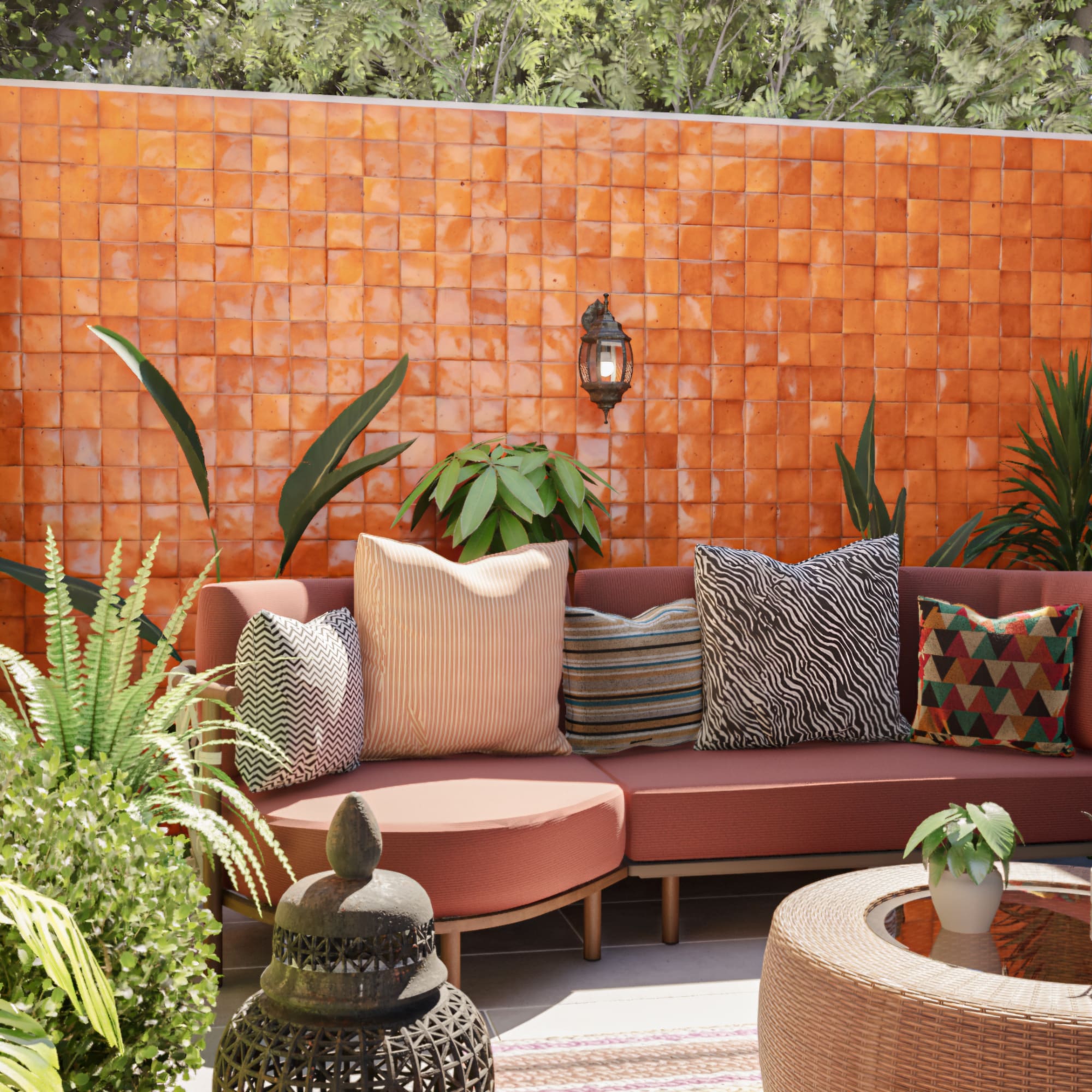 グリーンルーム Orange&Park カリフォルニア 額縁セット Persimmon Orange Zellige Tile - 4x4 Square – LiLi Tile