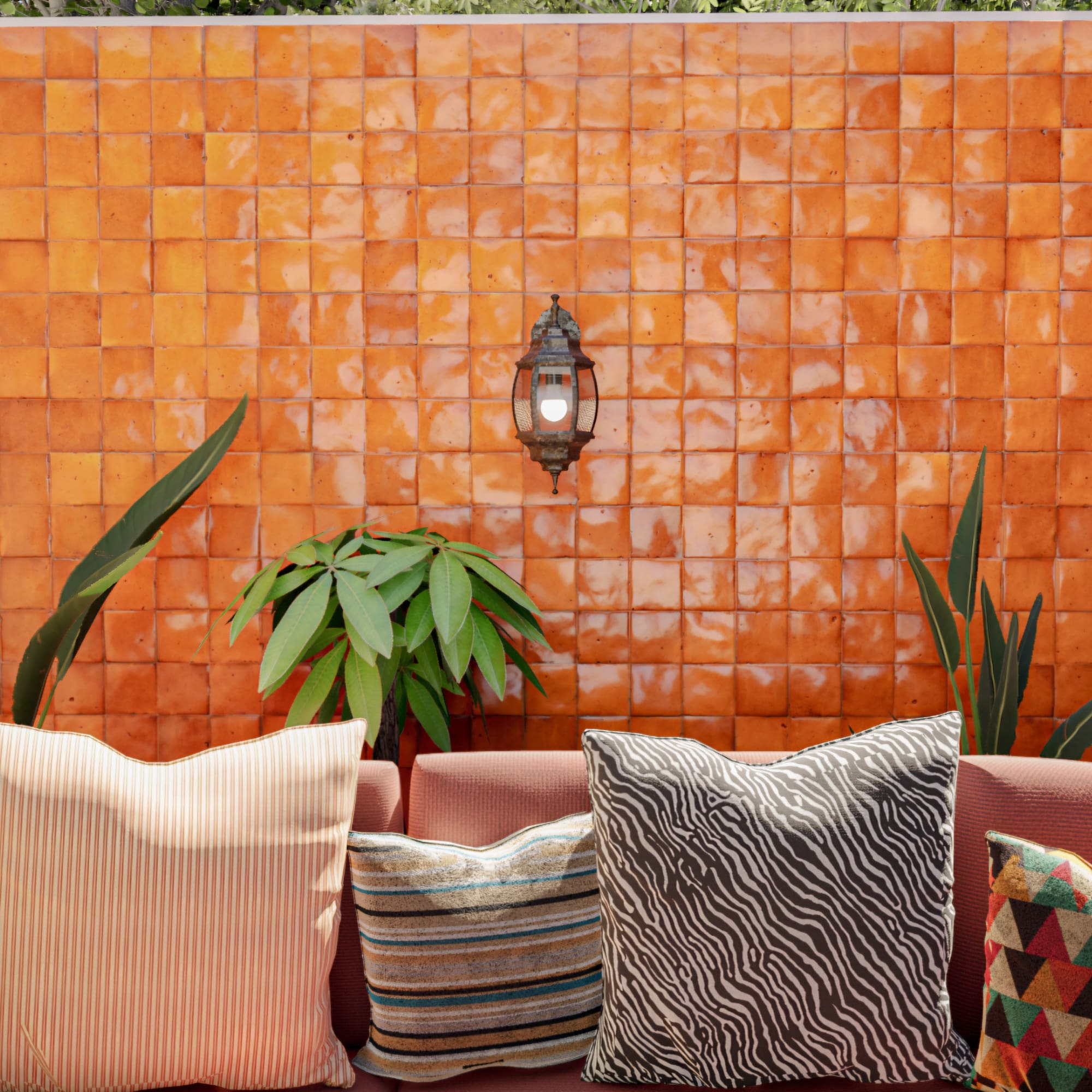 Persimmon Orange Zellige Tile - 4x4 Square – LiLi Tile