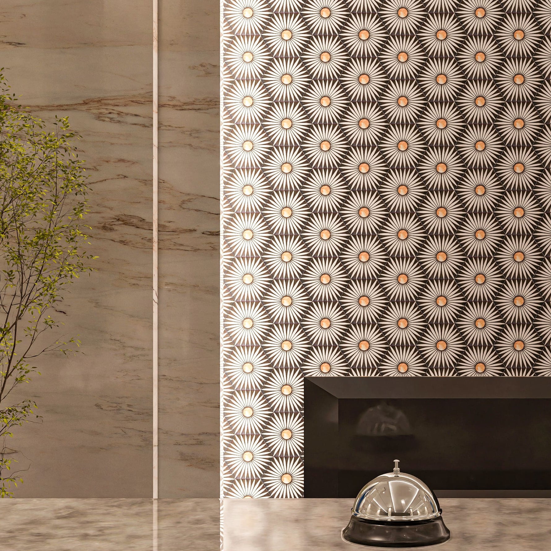 Rise Hexagon Tile: 6” x 7” - LiLi Tile commercial space 