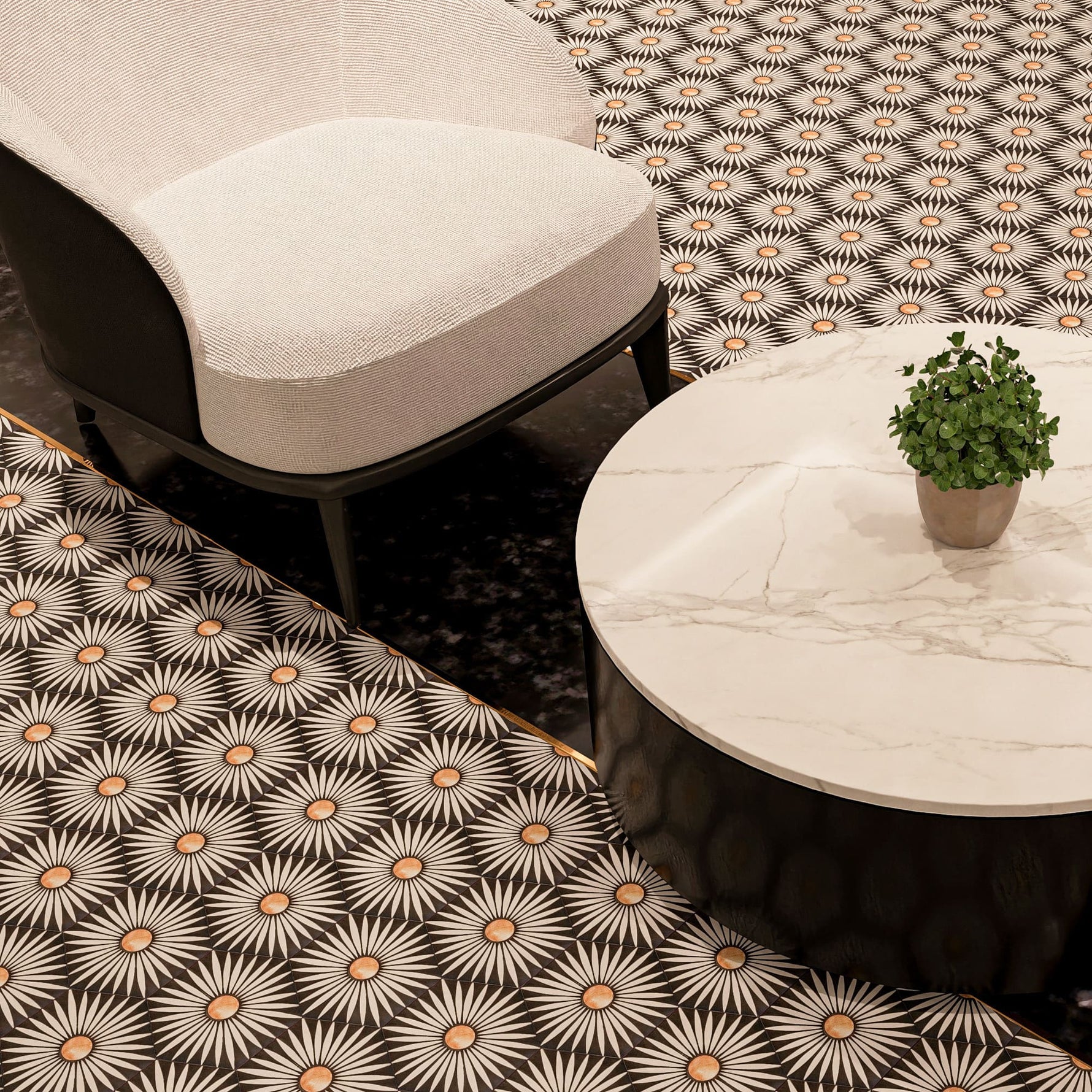 Rise Hexagon Tile: 6” x 7” - LiLi Tile commercial space 