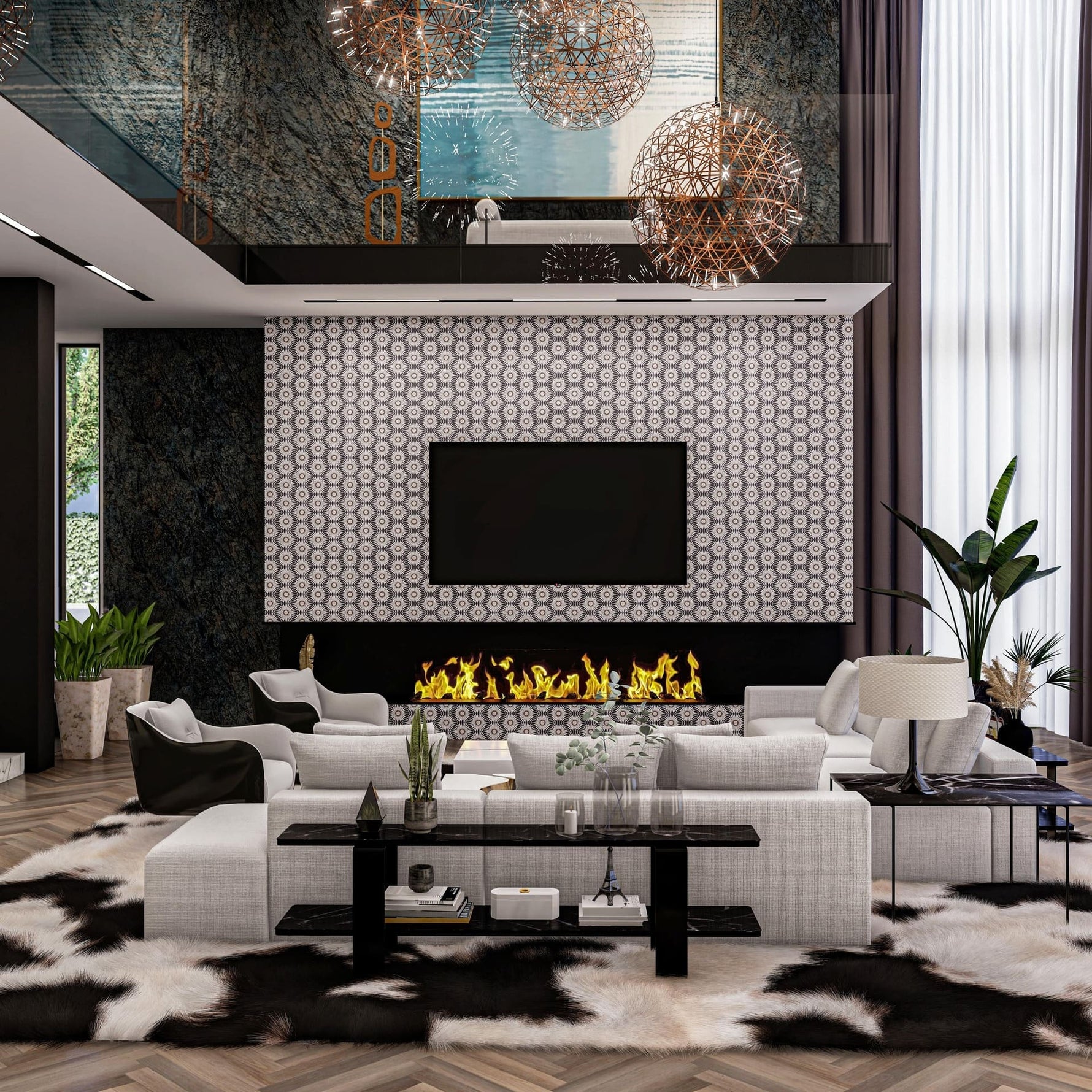 Rise Hexagon Tile: 6” x 7” - LiLi Tile fireplace 