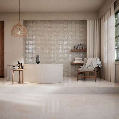 Rococo Cream Matte 24"x48" Porcelain Tile 3/8"