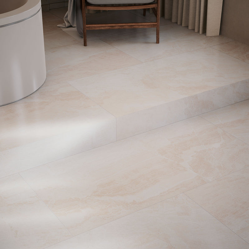 Rococo Cream Matte 24"x48" Porcelain Tile 3/8"