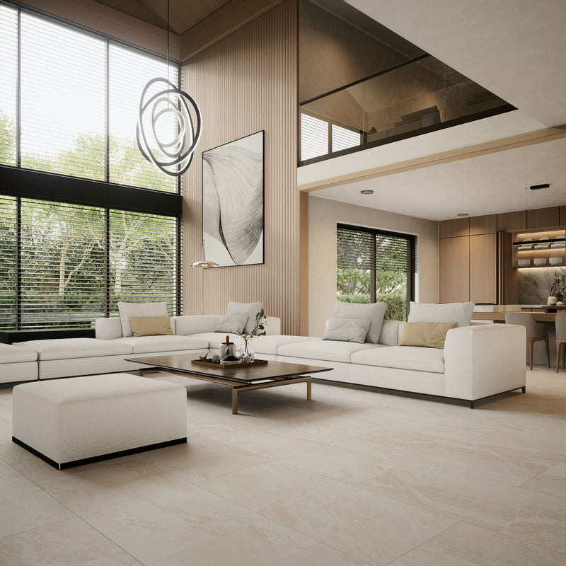 Rococo Cream Polished 24"x48" Porcelain Tile 3/8"