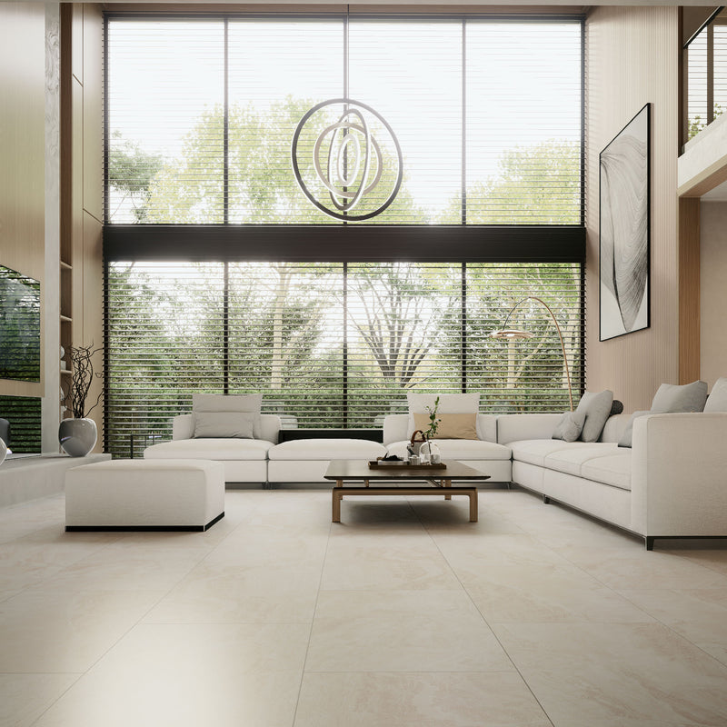 Rococo Cream Polished 24"x48" Porcelain Tile 3/8"