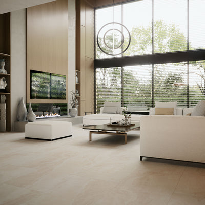 Rococo Cream Polished 24"x48" Porcelain Tile 3/8"
