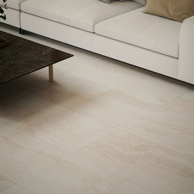 Rococo Cream Polished 24"x48" Porcelain Tile 3/8"