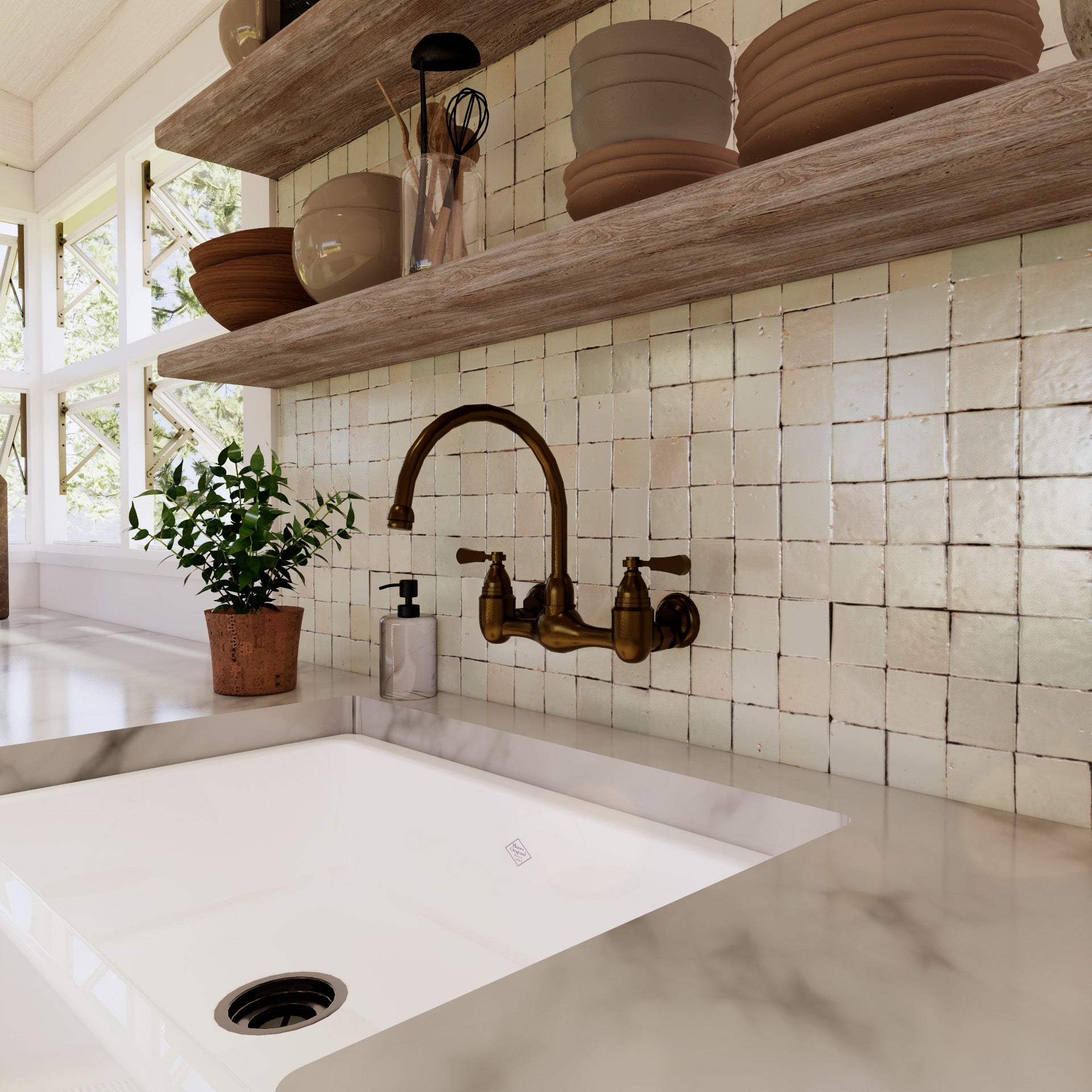 スティード Sage Dust Zellige Tile 2